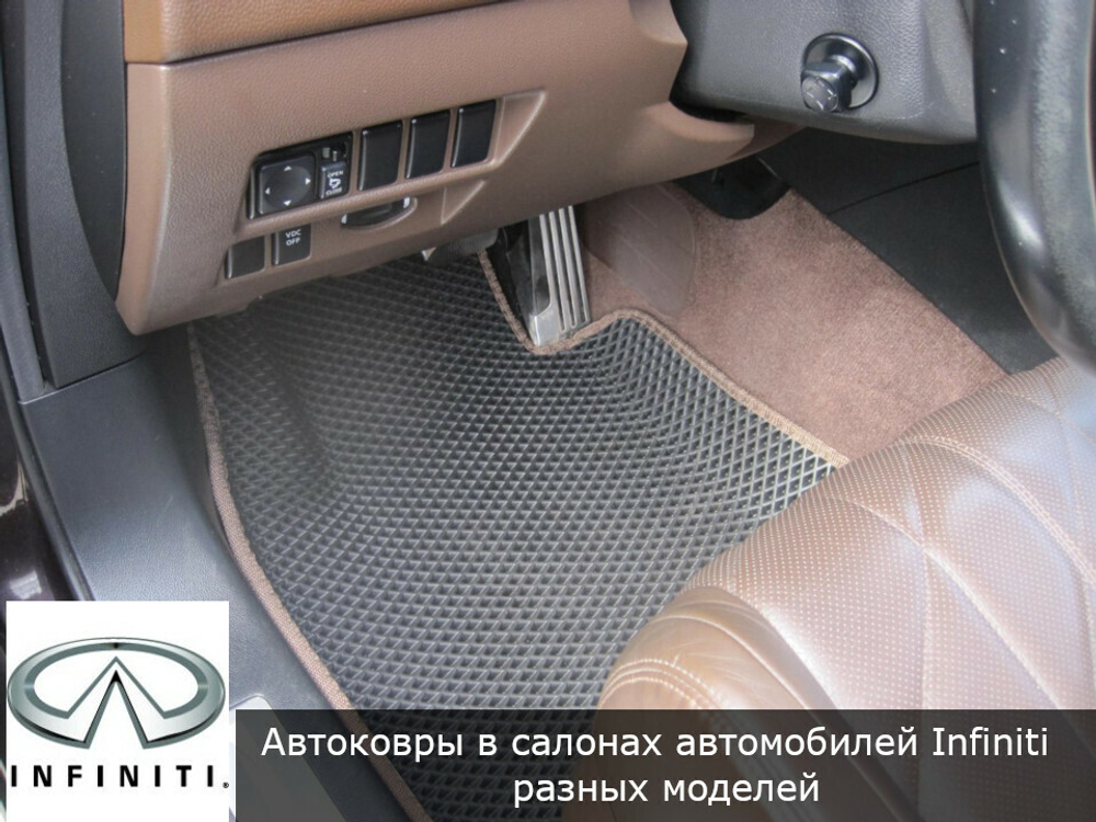 Автоковрики с бортами для Infiniti QX60 гибрид (2014-2016)