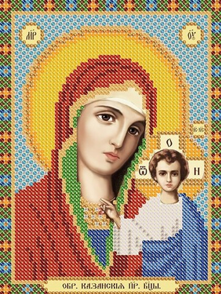 Ткань с рисунком  "Нова Слобода" №1 для вышивания бисером, 13 см х 17 см