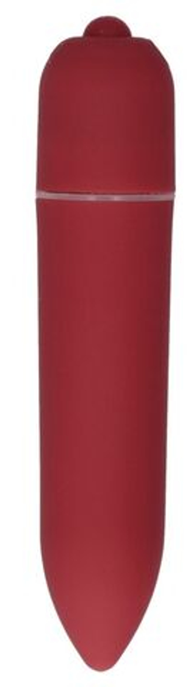 Красная удлинённая вибропуля Power Bullet Black - 8,3 см. (Цвет: красный)