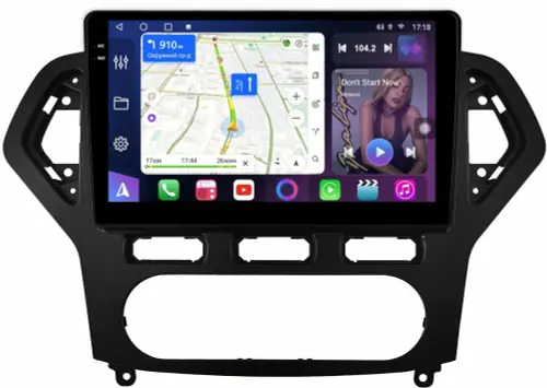 Магнитола для Ford Mondeo 4 2007-2010 (рамка черная) - FarCar S500-TS18 монитор 10.36" QLED на Android 14, CarPlay, 4G SIM-слот