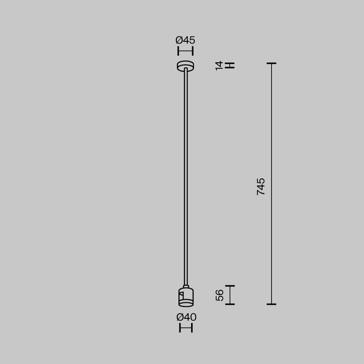 Крепление потолочное Long 700мм Maytoni Technical TRA159C-IPC1-PT