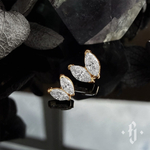 Накрутка "Double Marquise" - Желтое золото - White CZ