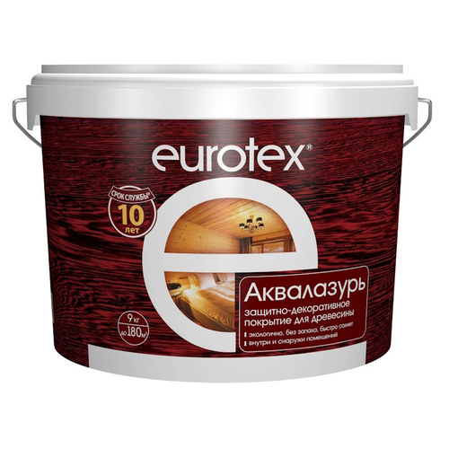 Пропитка по дереву EUROTEX Аквалазурь белый  9л  (Рогнеда)