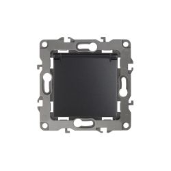 Розетка ЭРА Серия 12 12-2103-05 с заземлением 2P+E Schuko со шторками с крышкой 16A-250В IP20 антрацит | Эра 12