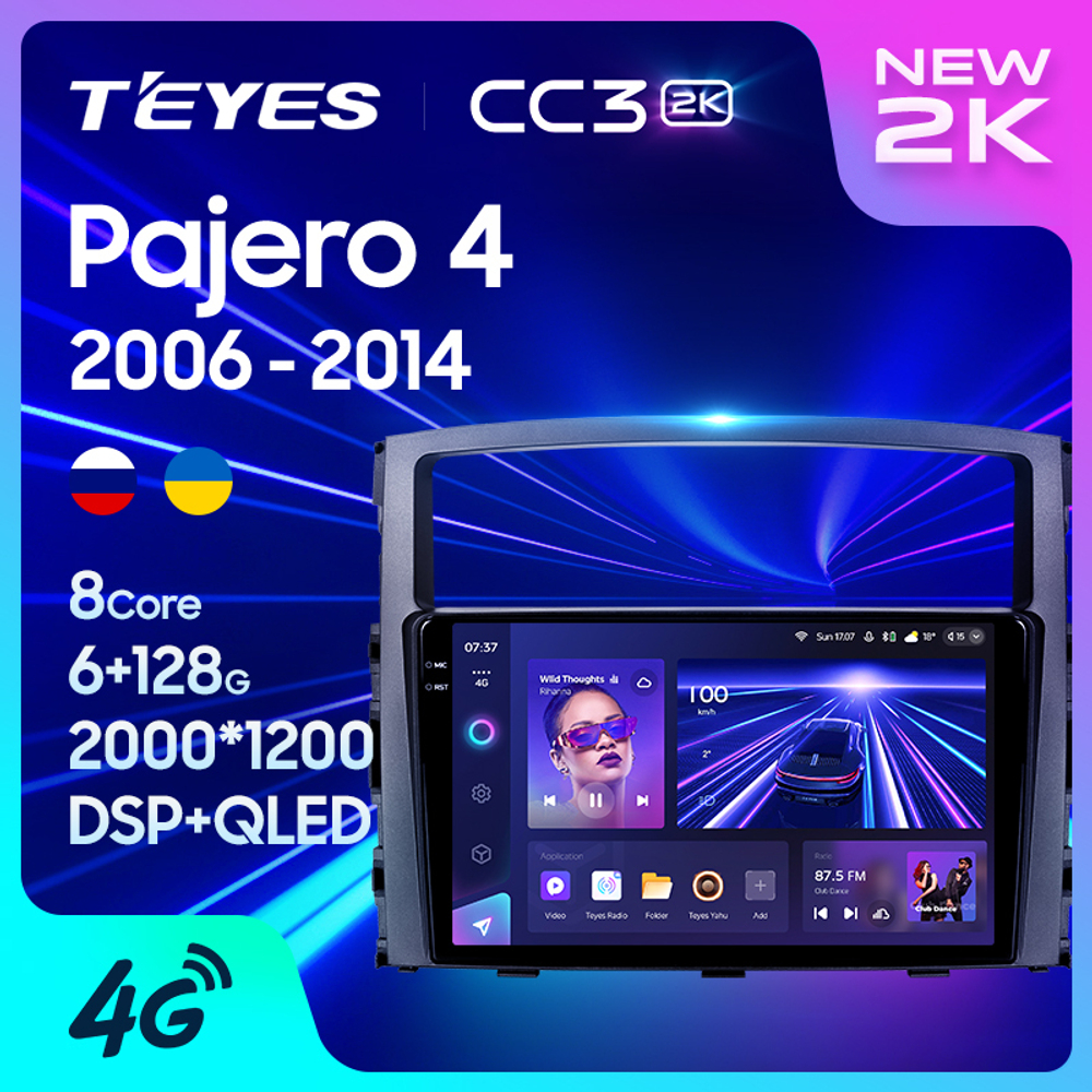 Teyes CC3 2K 9"для Mitsubishi Pajero IV 2006-2014