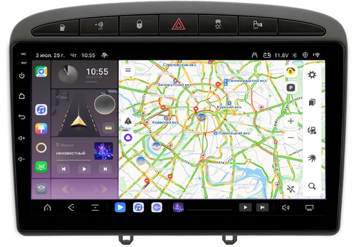 Магнитола для Peugeot 308 2007-2014, 408 2012-2022 - Kuberg QLed, Android 13, Быстрейшая, CarPlay, SIM-слот