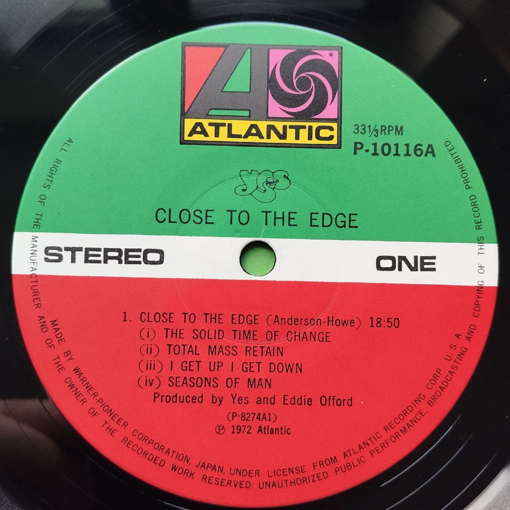 Винтажная виниловая пластинка LP Yes Close To The Edge (Japan 1976) (No Obi) Total Mass Retain