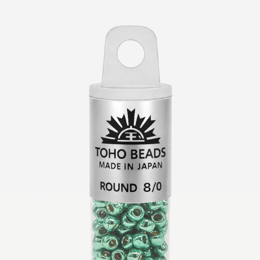 Японский бисер TOHO Round 8/0 (№PF561), непрозрачный глянцевый с металлическим блеском