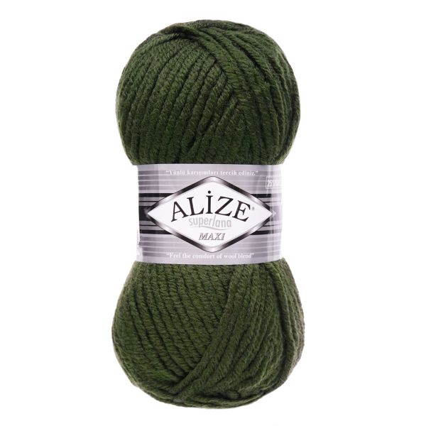 Пряжа Alize (Ализе) Superlana Maxi / уп.5 мот. по 100 г, 100м, 241 темно-зеленый A