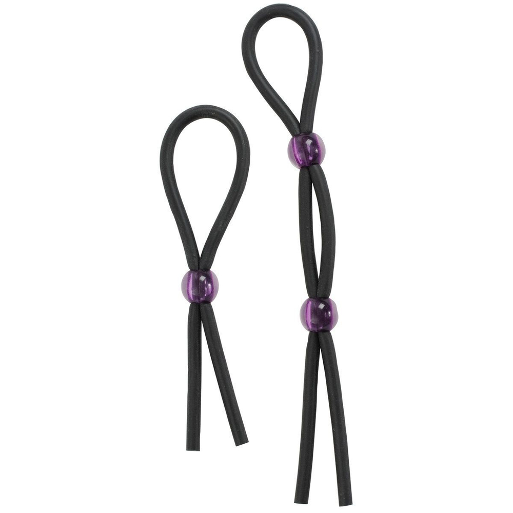 Набор черных эрекционных утяжек Cock ties (Цвет: черный)
