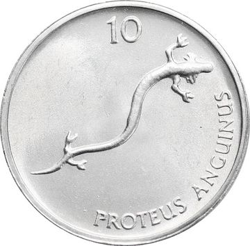 10 стотинов 1992 Словения. Саламандра