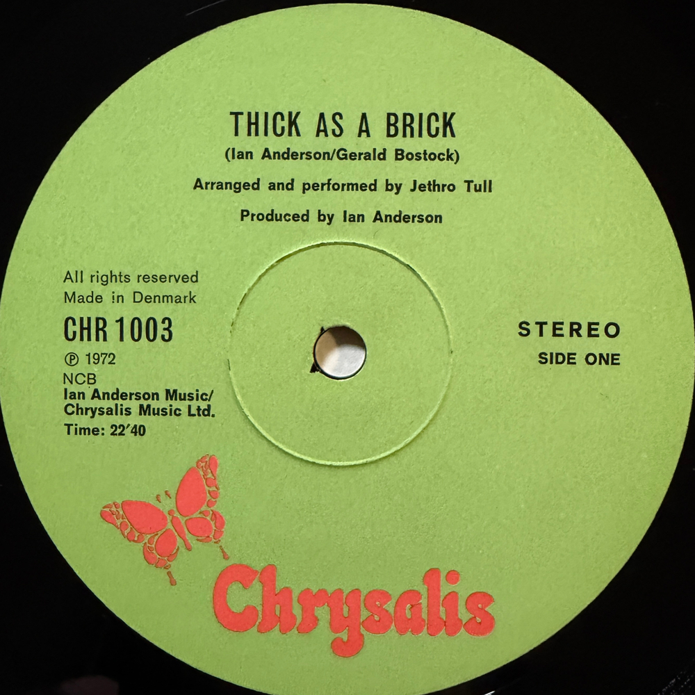 Jethro Tull ‎– Thick As A Brick (Дания 1972г.)