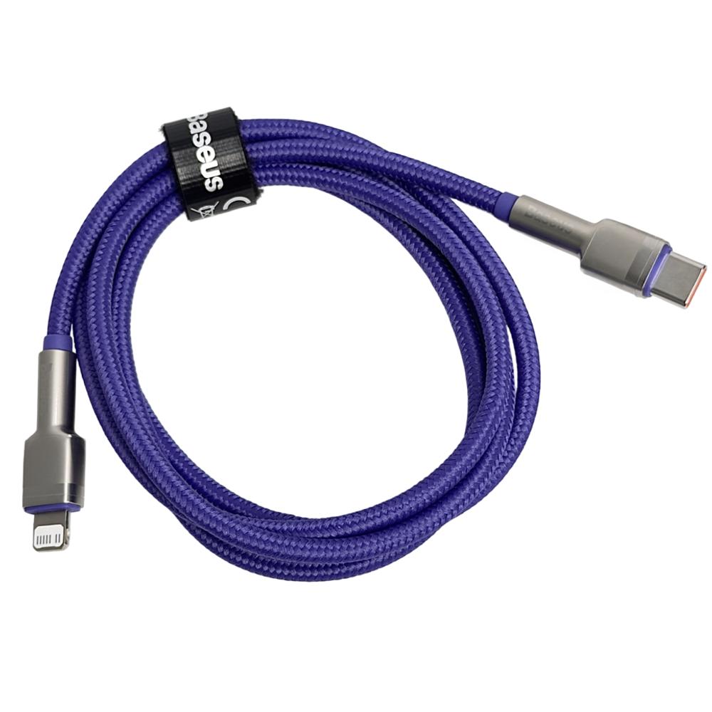 Кабель-зарядка Type-C на Lightning Baseus Cafule Metal 20W 1м (CATLJK-A05) фиолетовый