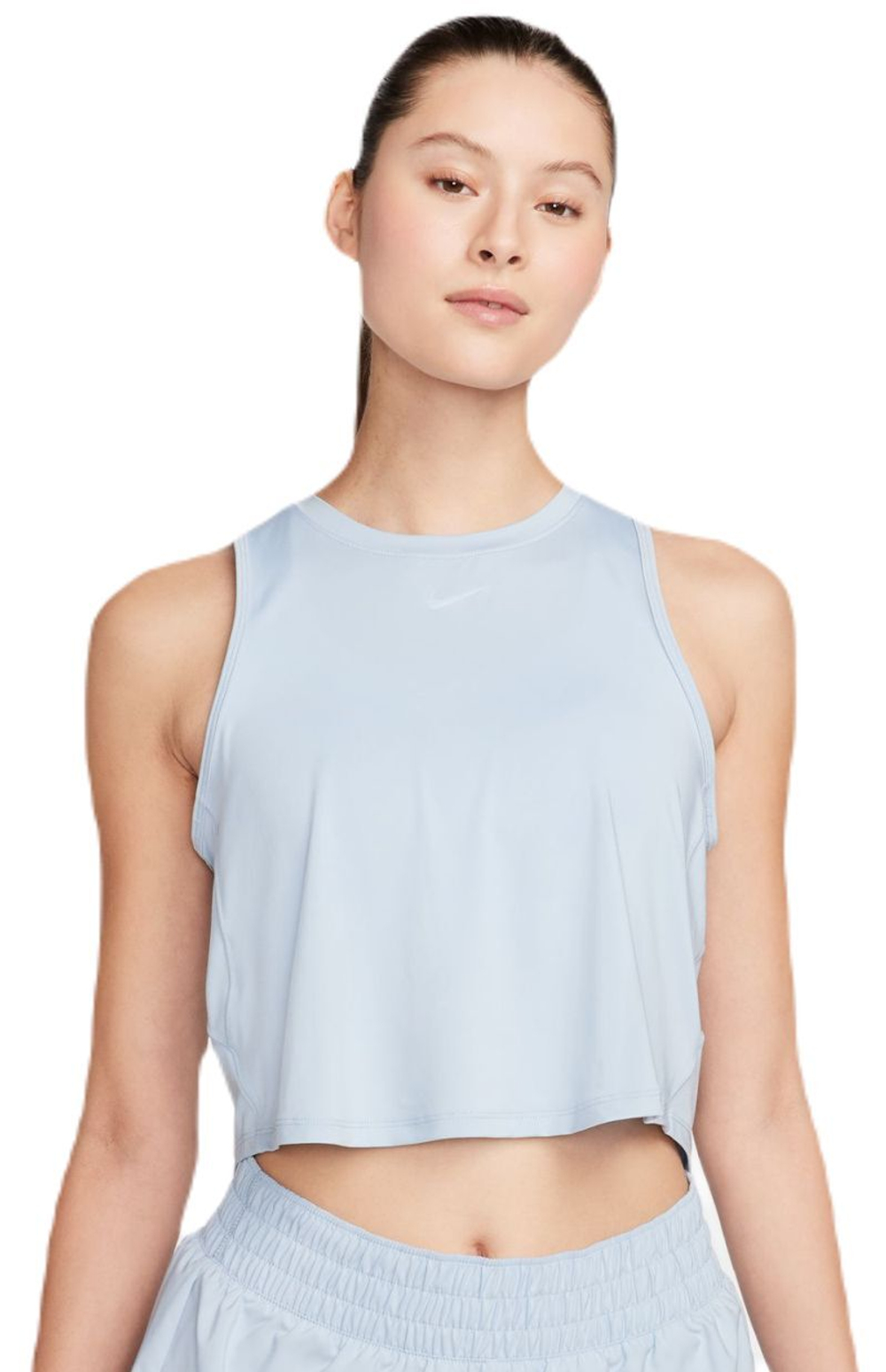 Женский топ теннисный Nike One Classic Dri-Fit Cropped Tank Top - light armory blue/black