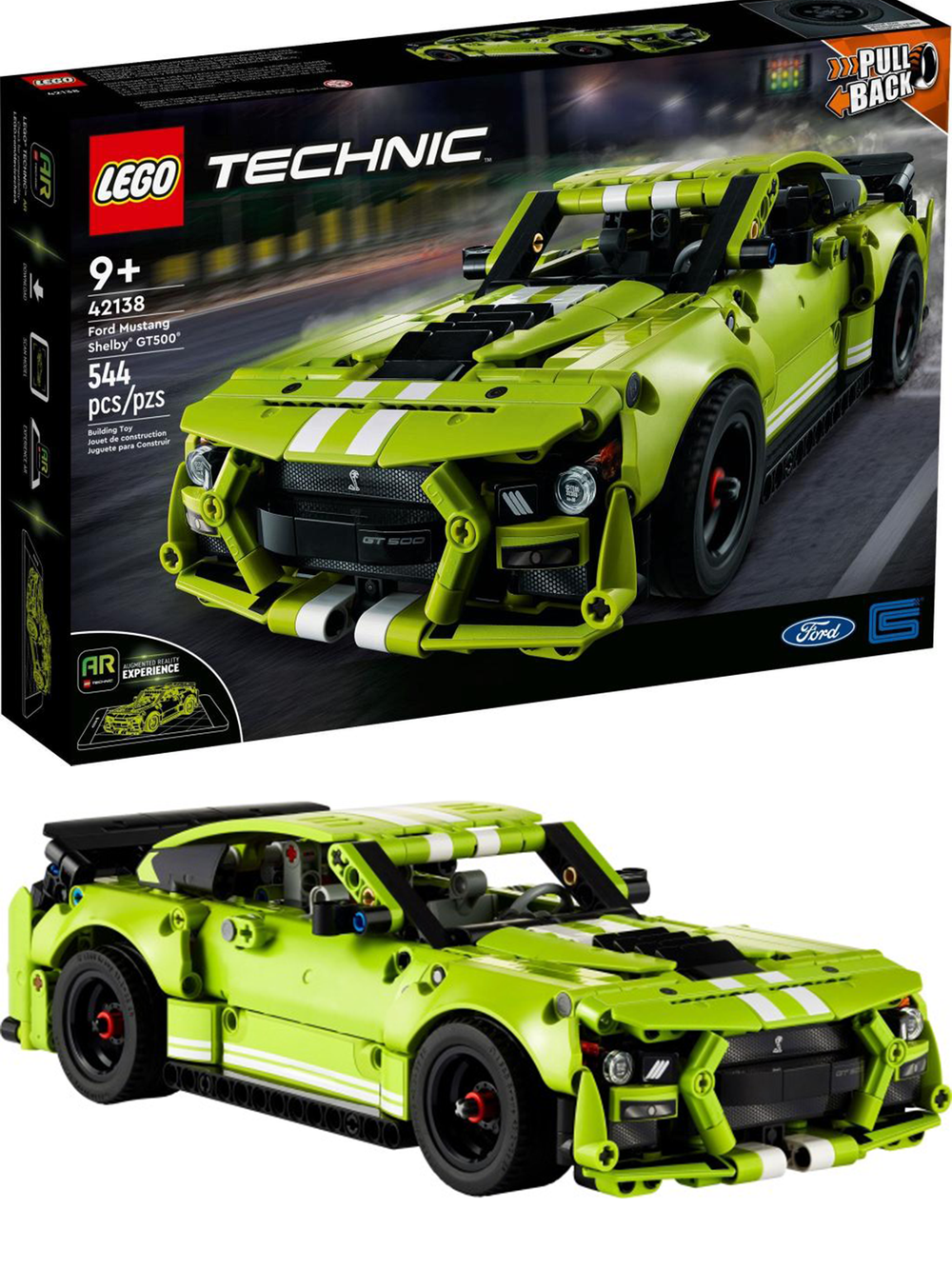 Конструктор Лего Техник Форд мустанг шелби GT500 42138 | LEGO Technic Ford Mustang Shelby гоночная машина 544 детали 9+