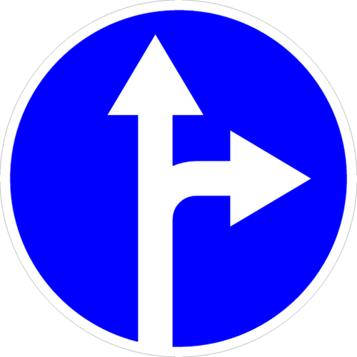 Знак Движение прямо или направо 4.1.4