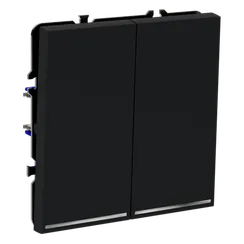 Переключатель проходной двухклавишный с подсветкой Voltum S70 Графит VLS020407