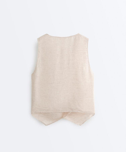 Oysho Top на запах из 100%-го льна, светлый экрю