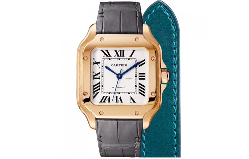 CARTIER SANTOS DE Automatic Mechanical Movement Men"s Watches Watch 35.1mm 35.1*8.83mm White Dial