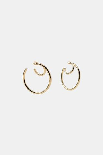 ZARA ДВОЙНЫЕ СЕРЬГИ-КОЛЬЦА, ЗОЛОТИСТЫЙ