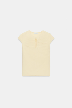 ZARA ТОП С ВЫРЕЗОМ И ДРАПИРОВКОЙ, ЖЕЛТЫЙ