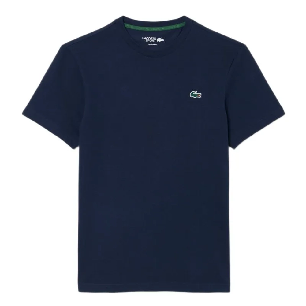 Мужская теннисная футболка Lacoste Ultra Dry Printed Sport - navy blue/white