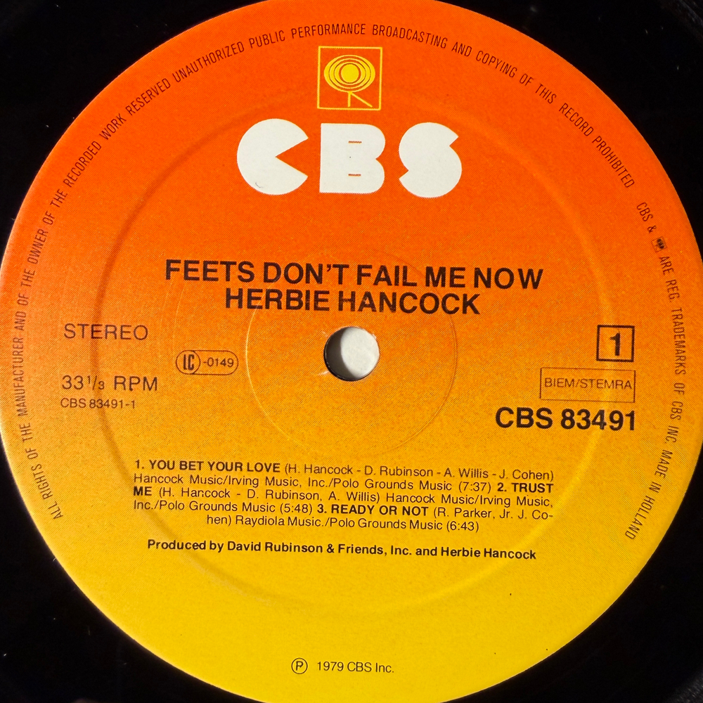 Herbie Hancock ‎– Feets Don't Fail Me Now (Голландия 1979г.)