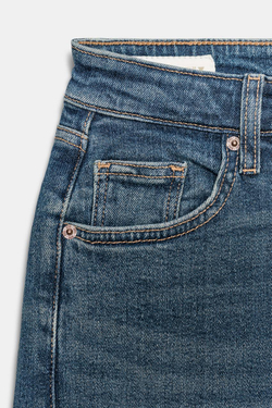 ZARA ДЖИНСЫ TRF CROPPED FLARE С ВЫСОКОЙ ПОСАДКОЙ, СИНИЙ