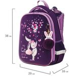 Ранец BRAUBERG PREMIUM, 2 отделения, с брелком, "Little Bunny", 38х29х16 см, 229898
