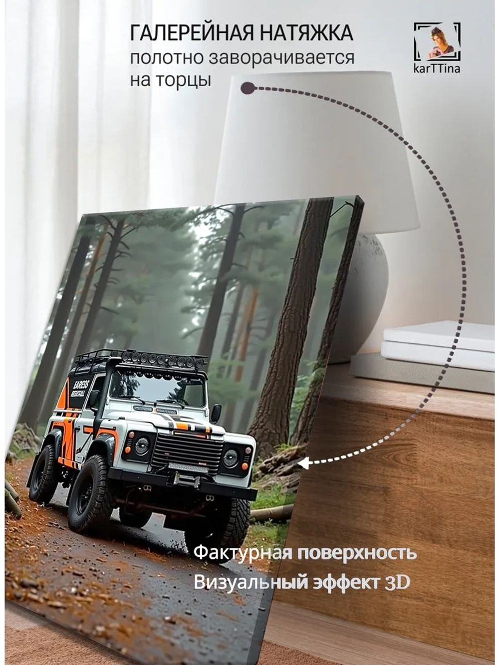 Картина Land Rover Лесной Патрульна стену 30х40см 1шт.
