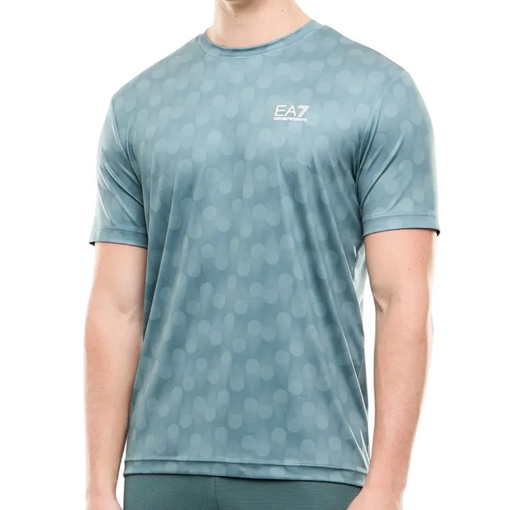 Мужская теннисная футболка EA7 Man Jersey - green dots