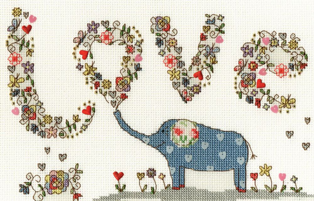 Набор для вышивания нитками Bothy Threads, Love Elly (Люблю Элли), 24х16 см