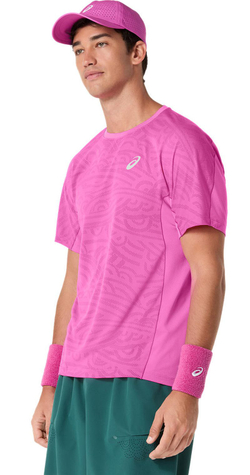 Мужская теннисная футболка Asics Match Jacquard Short Sleeve — digital sakura