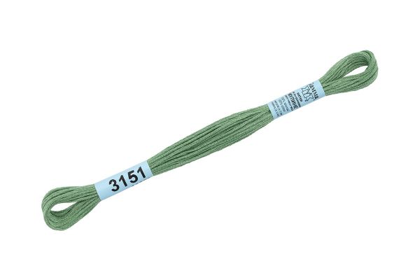 Мулине Gamma 100% хлопок, цв.3151 зеленый, 24 мотка по 8 метров