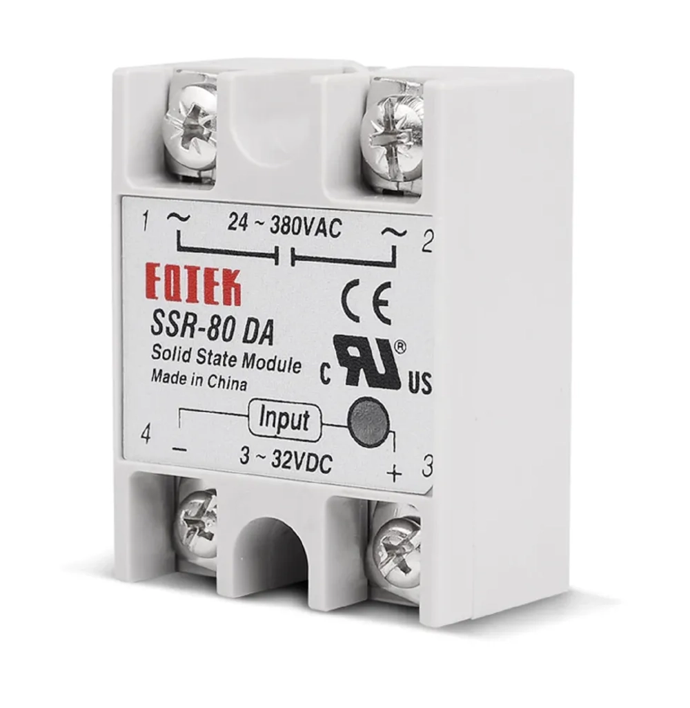 Твердотельное реле 80A SSR-80DA (управление от 3 до 32VDC)