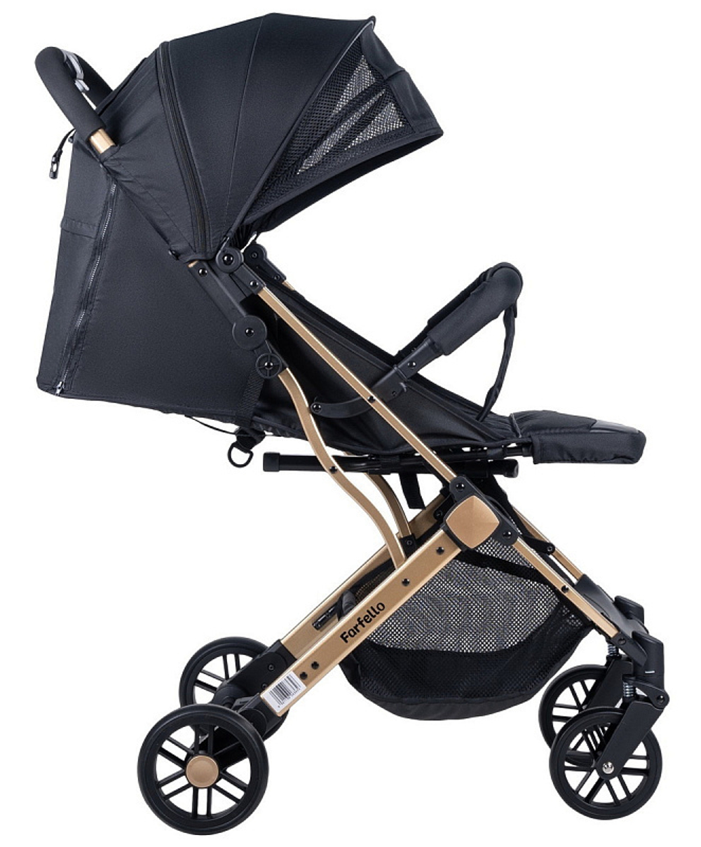 Kоляска детская прогулочная Farfello Comfy Go Comfort (Rose Gold Black/Чёрное Золото CG-401)