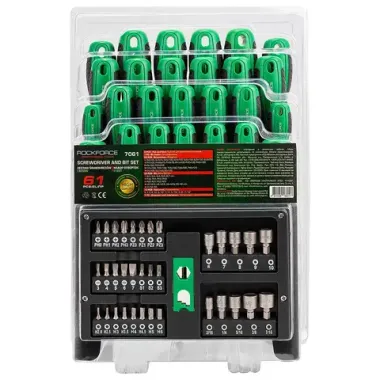 Отвертки в комплекте с битами, набор 61пр. RockFORCE RF-7061