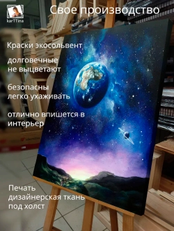 Картина "Планета земля", галерейная 50х70см 1шт.