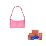 PECO Cow Leather Niche Versatile Bag Shoulder Bag, Crossbody Bag Small Unisex Black/Pink/Silver/Yellow