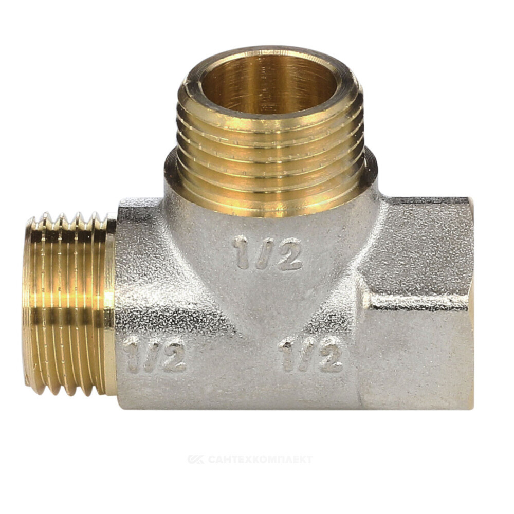 Тройник латунь никель Ду 20 (3/4") ВР/НР/НР Aquasfera 9035-02