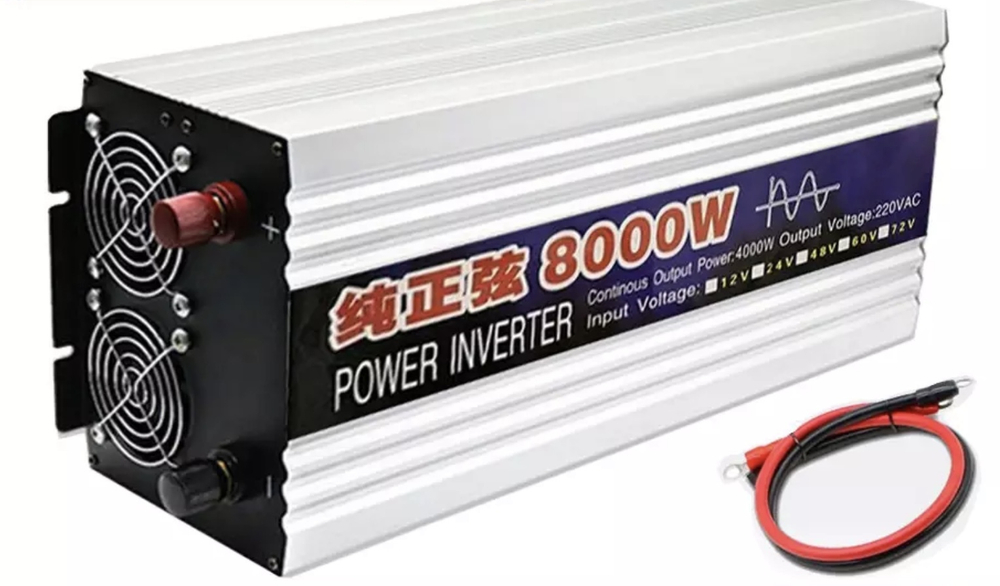 Инвертор 24V-220V 8000W ERO Иероглиф чистый синус серебристый Power Inverter