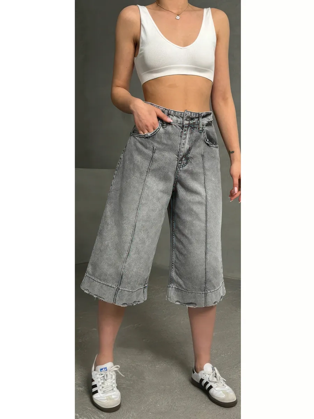 Шорты джинсовые удлиненные Багги baggy