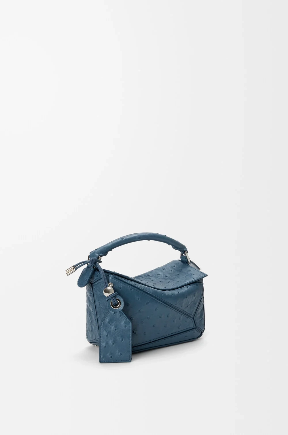 Loewe Сумка-мини Puzzle Featherlight из страусиной кожи, синий