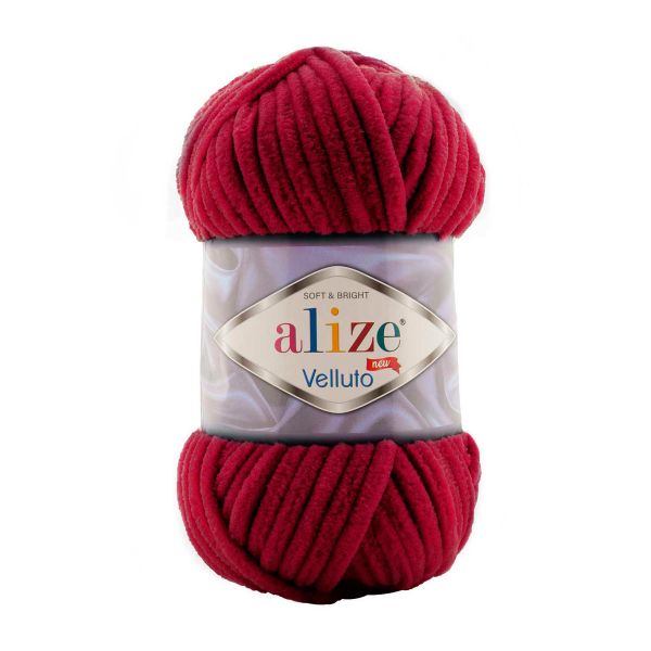 Пряжа Alize (Ализе) Velluto / уп.5 мот. по 100 г, 68м, 107 вишня A