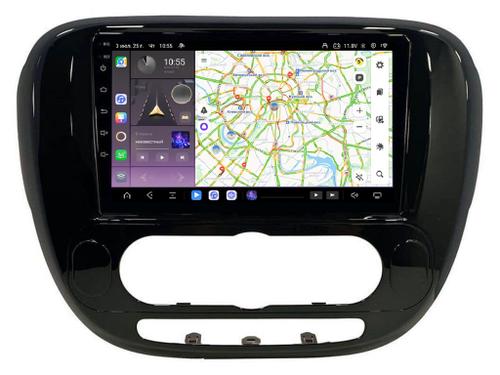 Магнитола для KIA Soul 2 2014-2019 (кондиционер, рамка глянцевая) - Kuberg QLed, Android 13, Быстрейшая, CarPlay, SIM-слот
