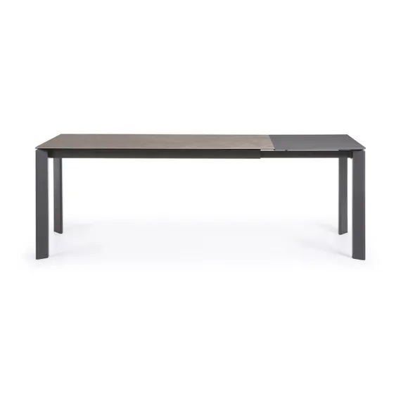 Стол раздвижной Atta 160-220x90 см, антрацит, серая керамика