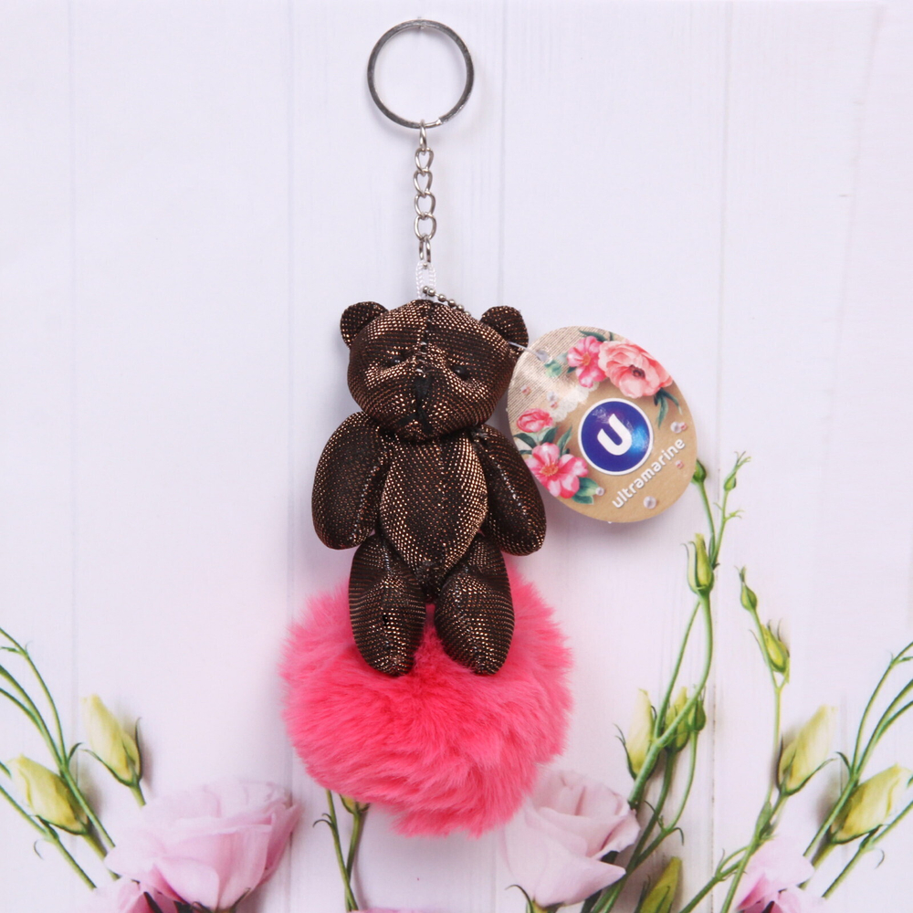 Брелок «Pom pom- Медвежонок Барни» микс 5 цветов, 12см