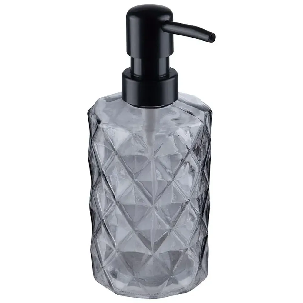 Дозатор для жидкого мыла CRYSTALITE (стекло), цвет: серый