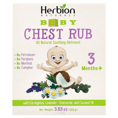 Herbion Naturals, Детское средство для груди, от 3 месяцев, 100 г (3,53 унции)