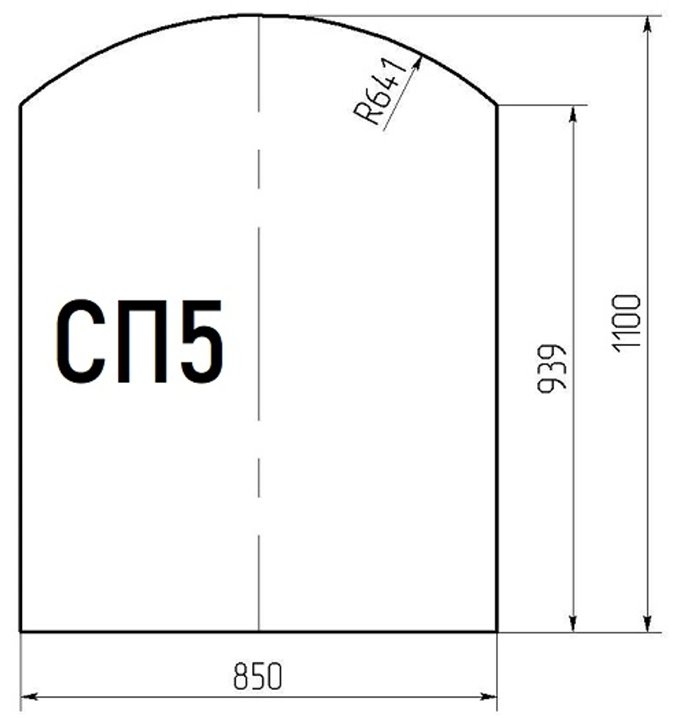 Лист стеклянный напольный СП-5 1100х850х6мм